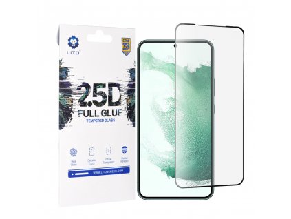 Lito 2.5D FullGlue Super tenké tvrdené sklo - Samsung Galaxy S22 Plus 5G / S23 Plus - Čierna