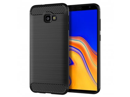 Techsuit Carbon Silicone obal na - Samsung Galaxy J4 Plus - Čierna