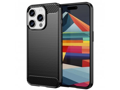 Techsuit Carbon Silicone obal na - iPhone 15 pro - Čierna