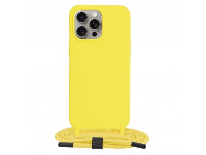 Techsuit obal zo šnúrkou neck strap - iPhone 15 pro Max - Žltá