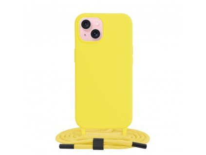 Techsuit obal zo šnúrkou neck strap - iPhone 15 - Yellow
