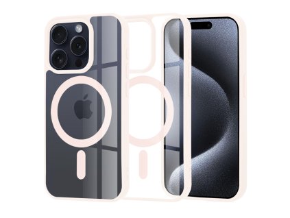 Techsuit MagSafe PRO obal na - iPhone 15 pro - Nude ružová