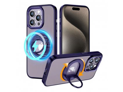 Techsuit MagSafe Ghost Holder ochranný obal na - iPhone 15 pro - Matná fialová