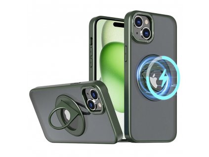 Techsuit MagSafe Ghost Holder ochranný obal na - iPhone 15 Plus - Matná zelená