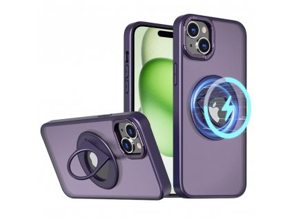 Techsuit MagSafe Ghost Holder ochranný obal na - iPhone 15 Plus - Matná Purpurová