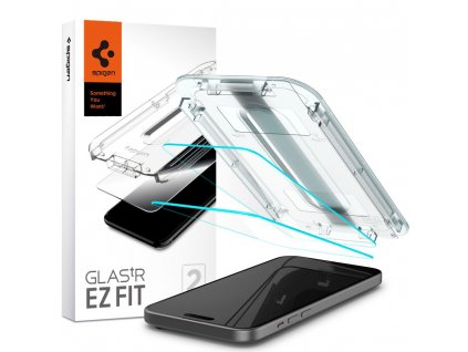 Spigen Glas.tR EZ-FIT (2 balenia) ochranné sklo na - iPhone 15 - Priehľadné