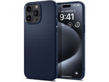 Spigen Liquid Air ochranný kryt na - iPhone 15 pro - Navy modrá