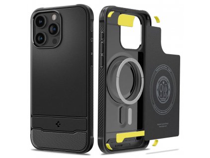 Spigen Rugged Armor MagSafe kryt na - iPhone 15 pro - Čierna