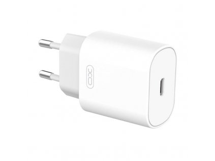 XO Nástenná nabíjačka L91, USB-C, 25W + Kábel USB-C na Lightning (biela)