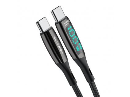 BlitzWolf Kábel USB-C k USB-C BW-TC23, 100W 1,8 m (čierny)