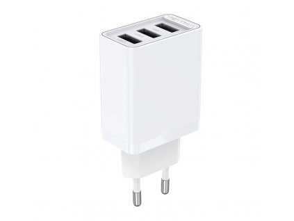 Wall charger 3x USB  FEAW0-EU, 2.4A, 12W (white)