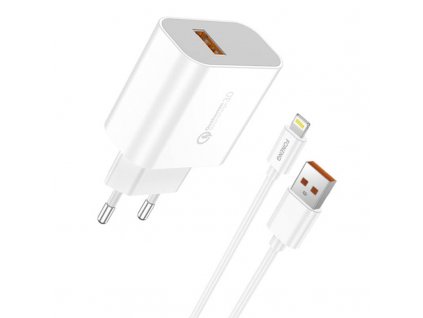 Foneng Rýchlonabíjačka 1x USB QC3.0 EU46 + Kábel USB Lightning
