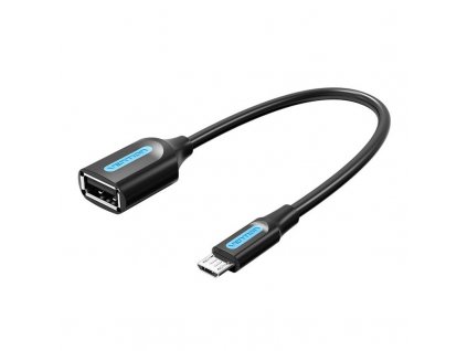 Vention adaptér kábel OTG micro USB samec na USB-A samica CCUBB 2A 0.15m (čierny)