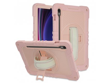 Techsuit StripeShell 360 ochranný obal - Samsung Galaxy Tab S9 / S9 FE - Ružová