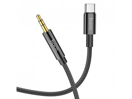 Hoco Adaptér zvukového kábla (UPA19) - USB Type-C na Jack 3,5 mm, 1 m - čierny