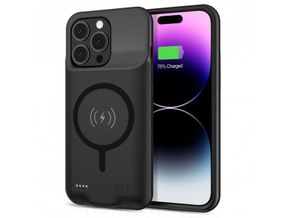 Power Pro MagSafe puzdro s power bank - iPhone 15 Pro - 7000mAh - čierna