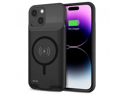 Techsuit Power Pro MagSafe puzdro s power bank - iPhone 15 Plus - 8500mAh - čierna