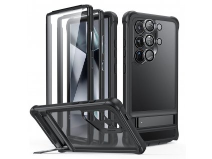 Armor Tough Kickstand HaloLock kryt + ochrana obrazovky - Samsung Galaxy S24 Ultra - Frosted čierna