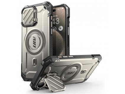 Supcase Unicorn Beetle XT MagSafe kryt na - iPhone 15 Pro Max - Titánovo sivá