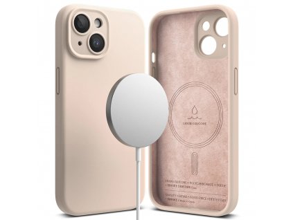 Silicone Magnetic kryt na - iPhone 15 Plus - ružová Sand
