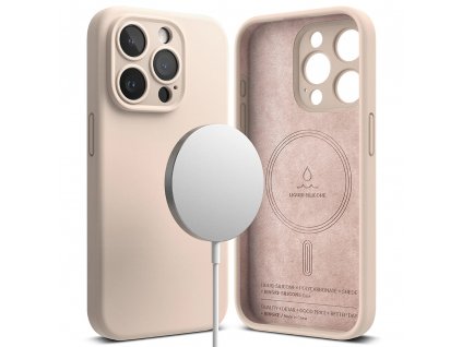 Silicone Magnetic kryt na - iPhone 15 Pro Max - ružová Sand