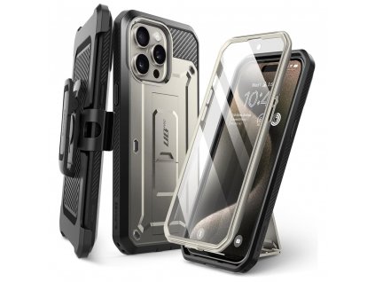 Supcase Unicorn Beetle Pro kryt pre - iPhone 15 Pro - Titan sivá