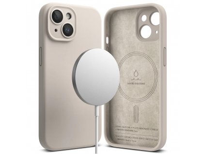 Ringke Silicone Magnetic obal pre - iPhone 15 - Stone
