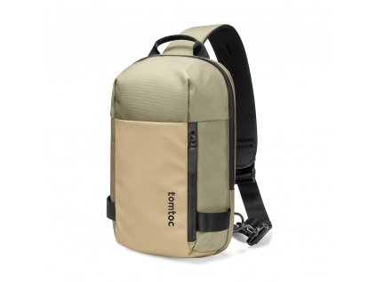 Crossbody Sling Bag (T24S1K1) - with Multiple Pockets, 7l, 11 inch - Khaki