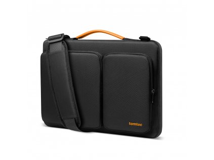 Defender Laptop Briefcase (A42E1D1) - with Shoulder Strap and Small Card Pocket, 15.6" - Black