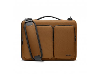 Defender Laptop Briefcase (A42C2Y1) - with Shoulder Strap and Small Card Pocket, 13″ - Brown