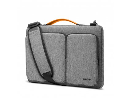 Defender Laptop Briefcase (A42E1G3) - with Shoulder Strap and Small Card Pocket, 15.6" - Gray