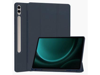 Techsuit Flex Trifold Puzdro (s držiakom na ceruzku) - Samsung Galaxy Tab S9 FE Plus - Tmavomodré