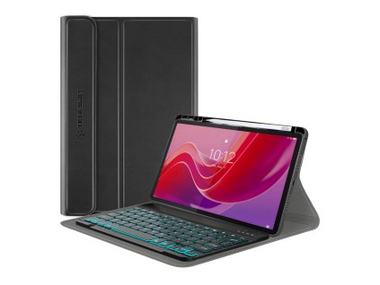 Techsuit CozyTab ochranné Puzdro (s Držiakom na Ceruzku / Bezdrôtovou RGB Magnetickou Klávesnicou) - Lenovo Tab M11 - Čierne