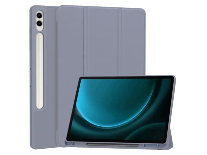 Techsuit Flex Trifold ochranné Puzdro (s Držiakom na Ceruzku) - Samsung Galaxy Tab S9 FE Plus - Fialové