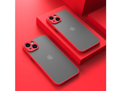 Kvalitný TPU obal matný pre iPhone - červený