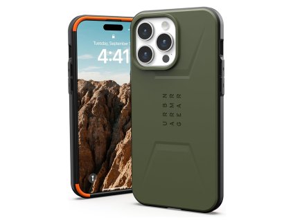 UAG Civilian MagSafe puzdro na iPhone 15 Pro - Olivová zelená