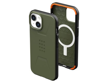 UAG Civilian MagSafe puzdro na iPhone 15 - Olivová zelená