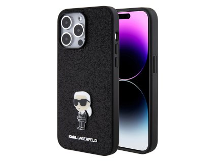 Karl Lagerfeld pevný trblietavý kryt na iPhone 15 Pro Max (KLHCP15XGKNPSK) - Ikonik Logo