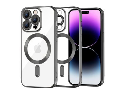 Techsuit Luxury Crystal MagSafe puzdro pre iPhone 14 Pro Max – čierne