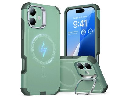 ESR Cyber Armor Kickstand puzdro pre iPhone 16 – zelené