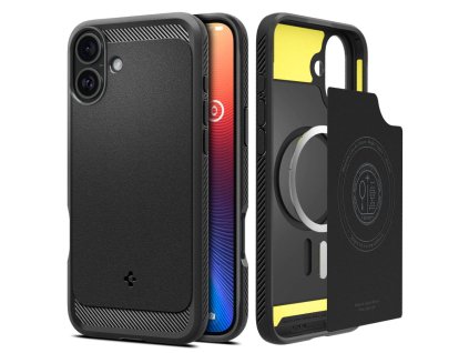 Spigen Rugged Armor MagSafe puzdro pre iPhone 16 – matná čierna