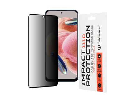 Techsuit 111D Privacy Full Glue tvrdené sklo pre Xiaomi Redmi Note 12 4G / 12 5G / Poco X5 – čierne (Black)