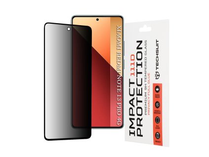 Techsuit 111D Privacy Full Glue tvrdené sklo pre Xiaomi Redmi Note 13 Pro 4G / Poco M6 Pro 4G – čierne (Black)