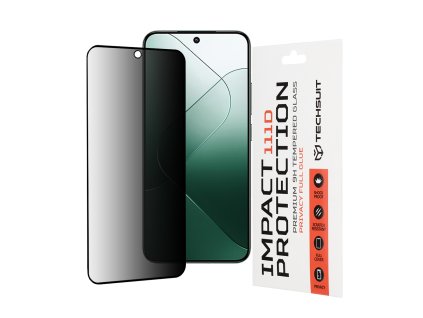 Techsuit 111D Privacy Full Glue tvrdené sklo pre Xiaomi 14 – čierne (Black)