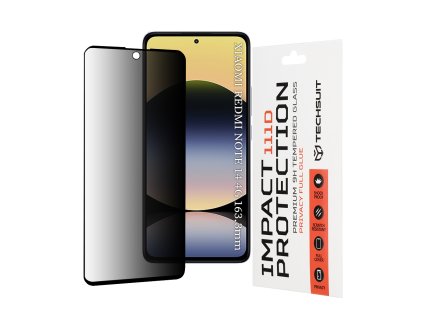 Techsuit 111D Privacy Full Glue tvrdené sklo pre Xiaomi Redmi Note 14 4G / Redmi Note 14 5G – čierne (Black)