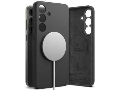 Ringke Silicone Magnetic MagSafe kryt pre Samsung Galaxy S25 – Čierny