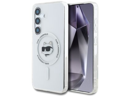 Karl Lagerfeld IML MagSafe (KLHMS25MHLSCHH) – ochranný kryt s MagSafe a motívom Choupette’s Head pre Samsung Galaxy S25 Plus – čierny