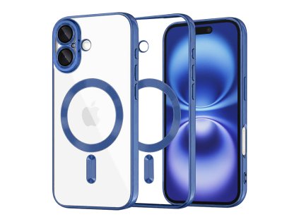Techsuit Luxury Crystal MagSafe kryt na iPhone 16 – tmavo modrý
