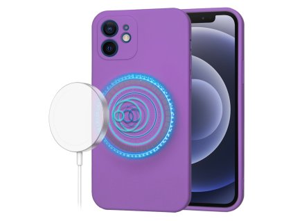 Techsuit SoftFlex MagSafe kryt na iPhone 12 – fialový