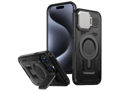 Techsuit CamVault MagSafe kryt na iPhone 15 Pro – čierny